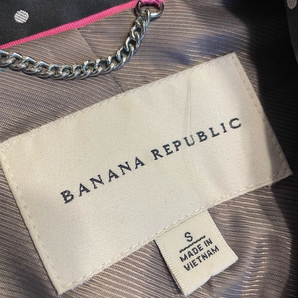 Banana Republic Navy & White S Polka Dot Trench Coat - Picture 4 of 12